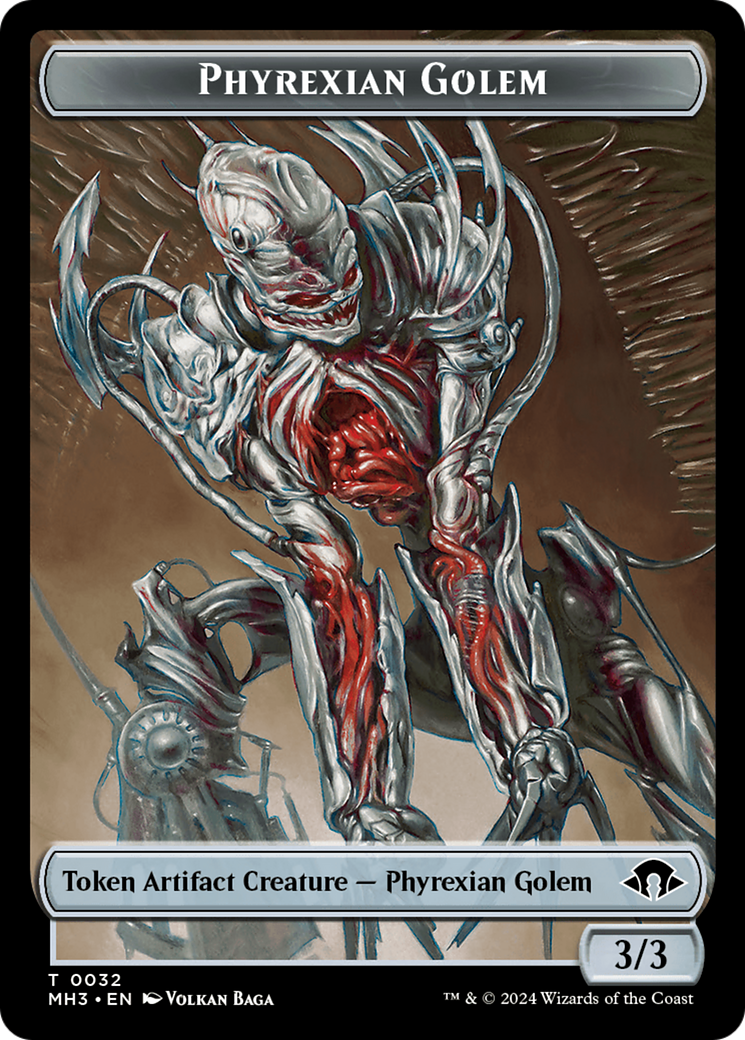 Servo // Phyrexian Golem Double-Sided Token [Modern Horizons 3 Tokens] | Exor Games Truro