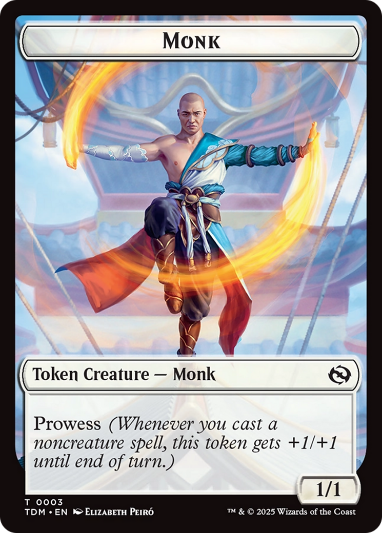 Dragon Illusion // Monk Double-Sided Token [Tarkir: Dragonstorm Commander Tokens] | Exor Games Truro