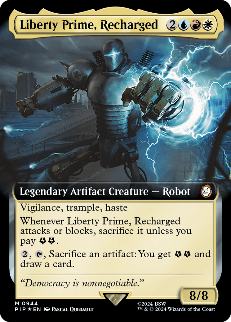 Liberty Prime, Recharged (Extended Art) (Surge Foil) [Fallout] | Exor Games Truro