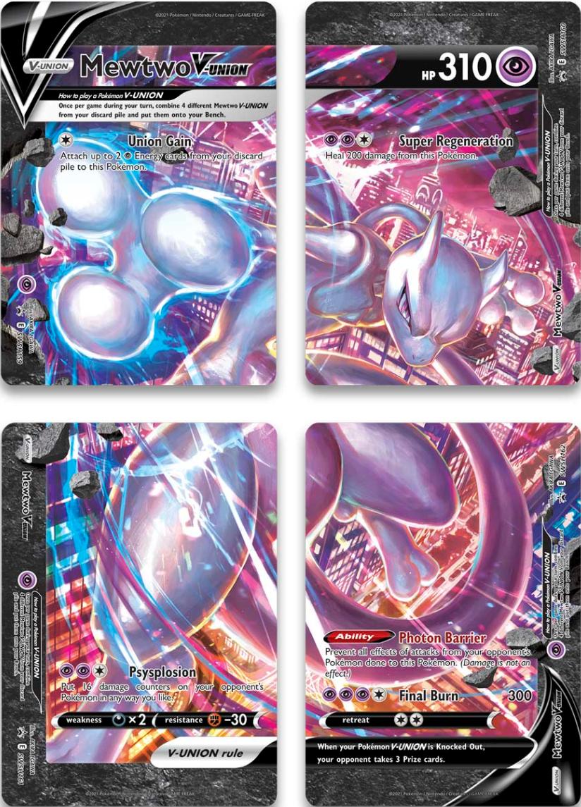 Mewtwo V-Union (Set of 4) [Sword & Shield: Black Star Promos] | Exor Games Truro