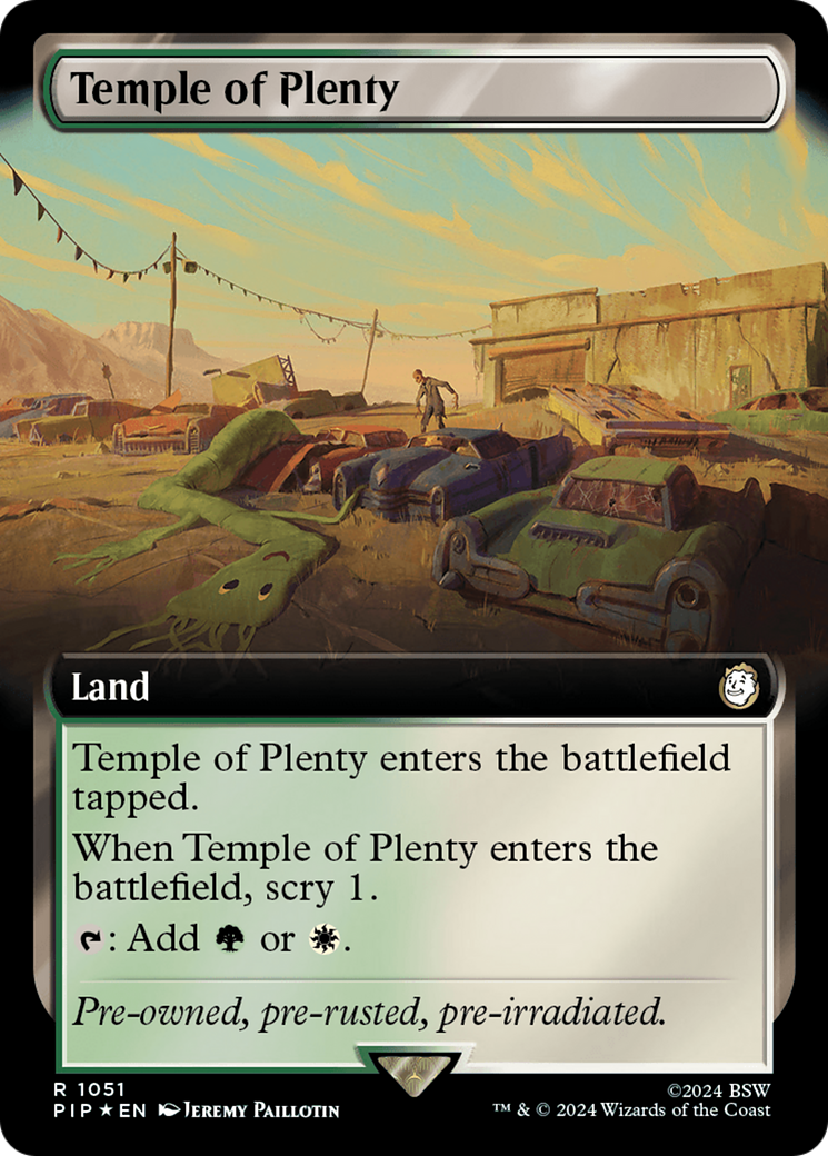 Temple of Plenty (Extended Art) (Surge Foil) [Fallout] | Exor Games Truro