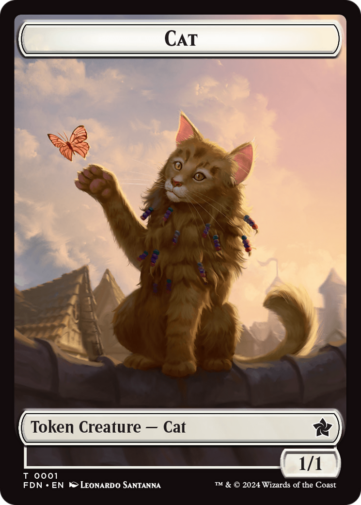 Cat (0001) // Cat (0002) Doubled-Sided Token [Foundations Tokens] | Exor Games Truro