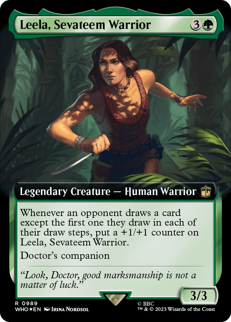 Leela, Sevateem Warrior (Extended Art) (Surge Foil) [Doctor Who] | Exor Games Truro