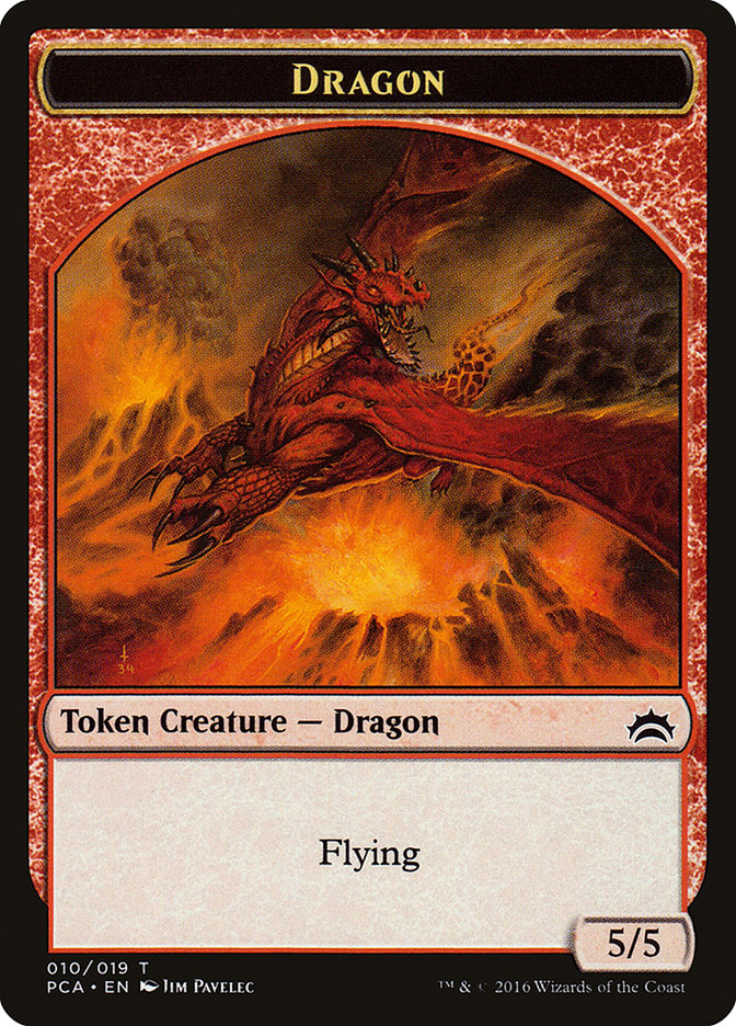 Dragon // Saproling Double-Sided Token [Planechase Anthology Tokens] | Exor Games Truro