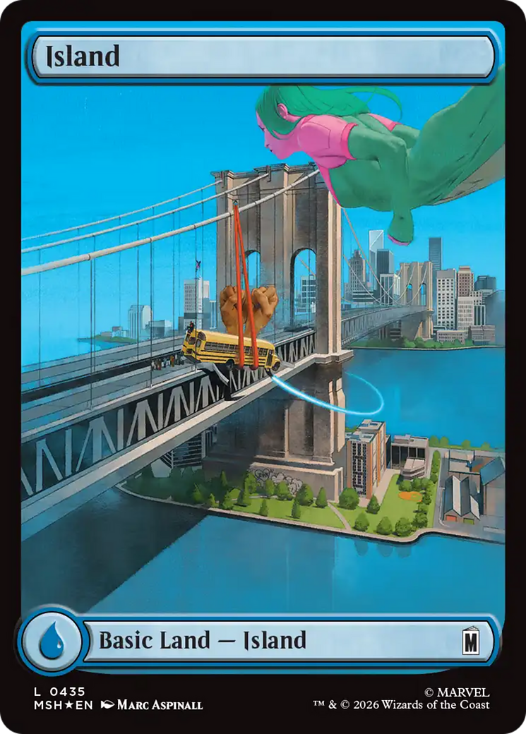 Island (0435) (Surge Foil) [Marvel Super Heroes] | Exor Games Truro