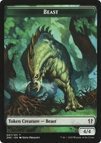 Beast // Saproling Double-Sided Token [Zendikar Rising Commander Tokens] | Exor Games Truro