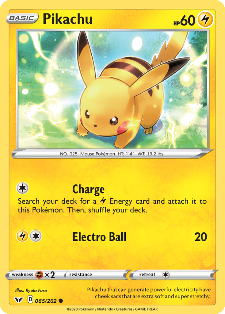 Pikachu (065/202) [Sword & Shield: Base Set] | Exor Games Truro