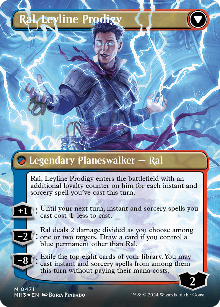 Ral, Monsoon Mage // Ral, Leyline Prodigy (Borderless) (Textured Foil) [Modern Horizons 3] | Exor Games Truro