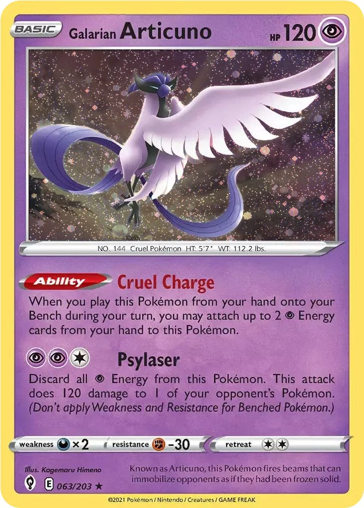 Galarian Articuno (063/203) (Cosmos Holo) [Sword & Shield: Evolving Skies] | Exor Games Truro