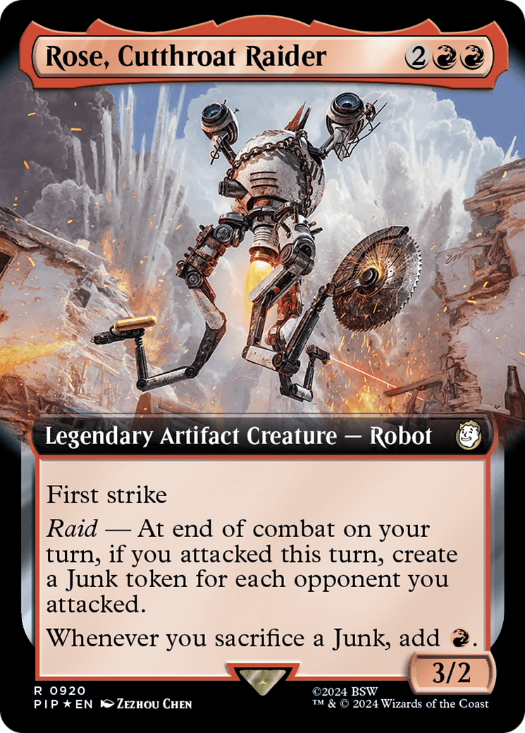 Rose, Cutthroat Raider (Extended Art) (Surge Foil) [Fallout] | Exor Games Truro