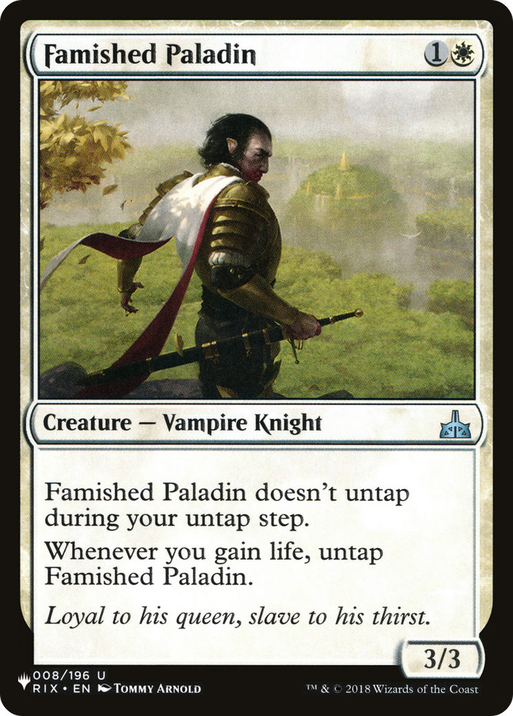 Famished Paladin [The List] | Exor Games Truro