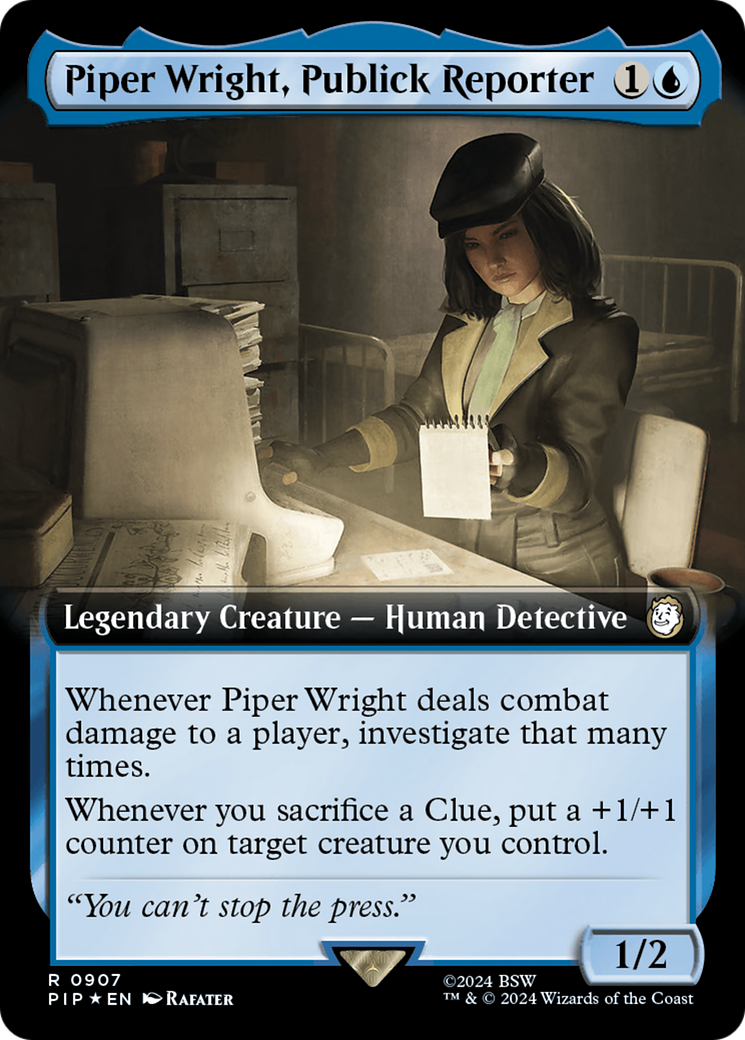 Piper Wright, Publick Reporter (Extended Art) (Surge Foil) [Fallout] | Exor Games Truro