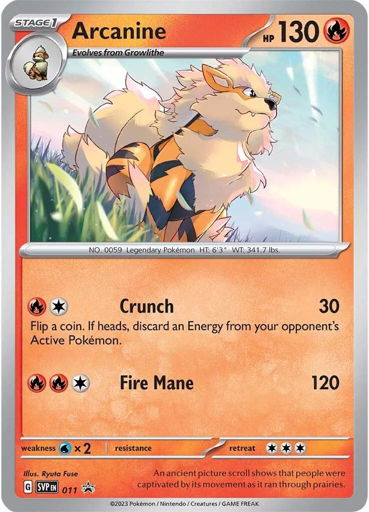 Arcanine (011) [Scarlet & Violet: Black Star Promos] | Exor Games Truro