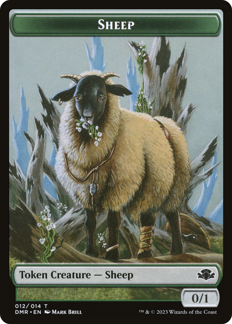 Sheep Token [Dominaria Remastered Tokens] | Exor Games Truro