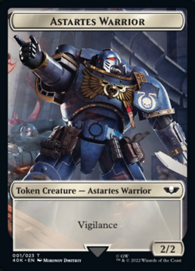 Astartes Warrior // Clue Double-Sided Token (Surge Foil) [Warhammer 40,000 Tokens] | Exor Games Truro