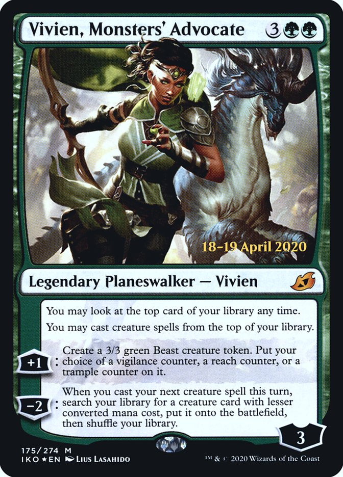 Vivien, Monsters' Advocate [Ikoria: Lair of Behemoths Prerelease Promos] | Exor Games Truro