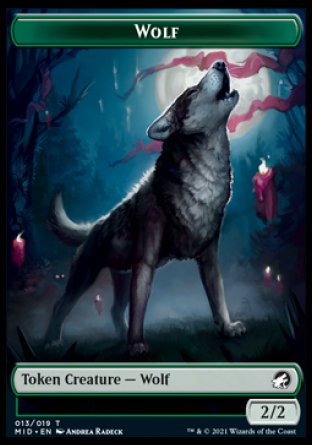 Wolf // Zombie (015) Double-Sided Token [Innistrad: Midnight Hunt Tokens] | Exor Games Truro