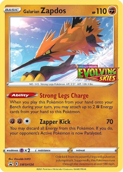 Galarian Zapdos (SWSH124) (Prerelease Promo) [Sword & Shield: Black Star Promos] | Exor Games Truro