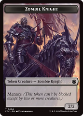 Zombie // Zombie Knight Double-Sided Token [Foundations Commander Tokens] | Exor Games Truro