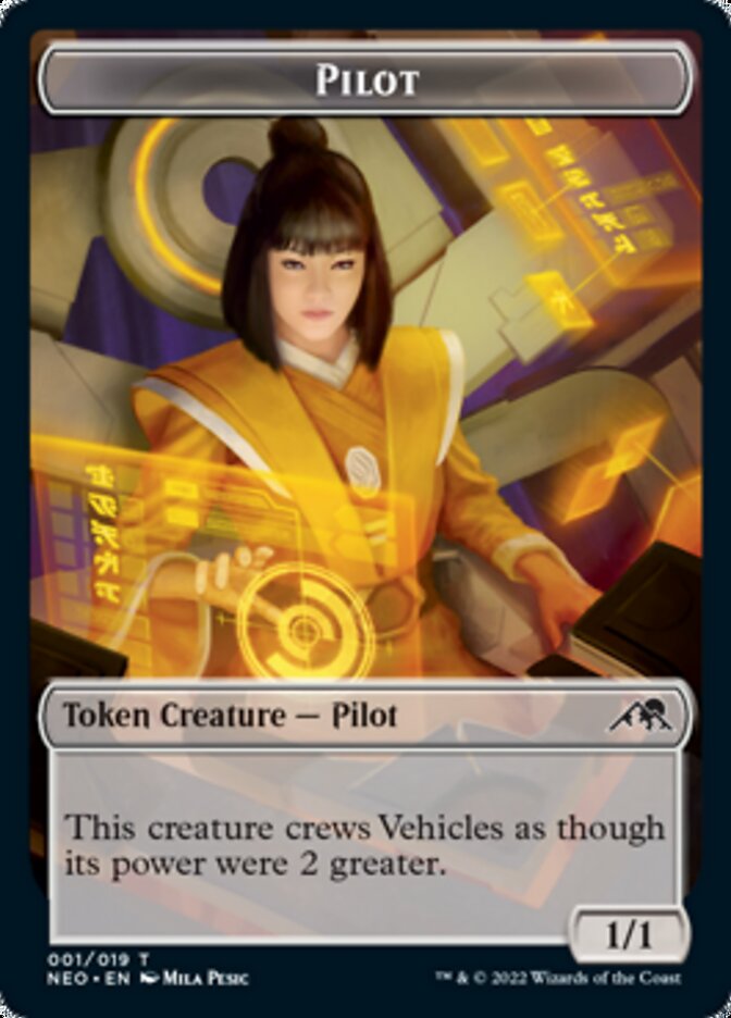 Spirit (002) // Pilot Double-Sided Token [Kamigawa: Neon Dynasty Tokens] | Exor Games Truro