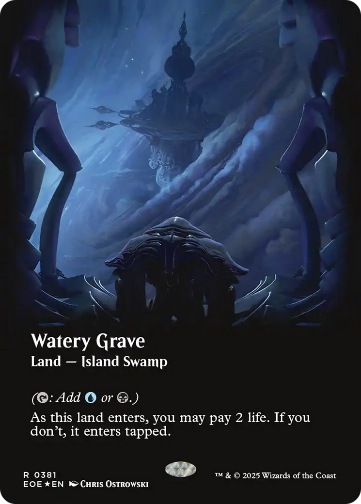 Watery Grave (Borderless) (Galaxy Foil) [Edge of Eternities] | Exor Games Truro
