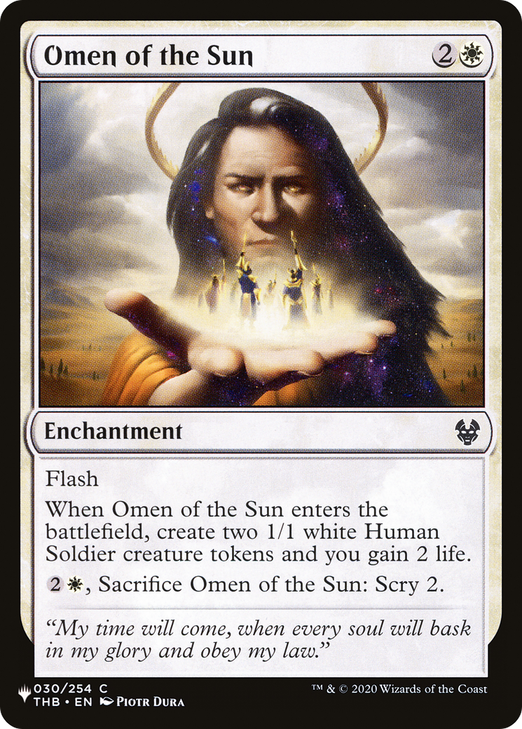 Omen of the Sun [The List] | Exor Games Truro