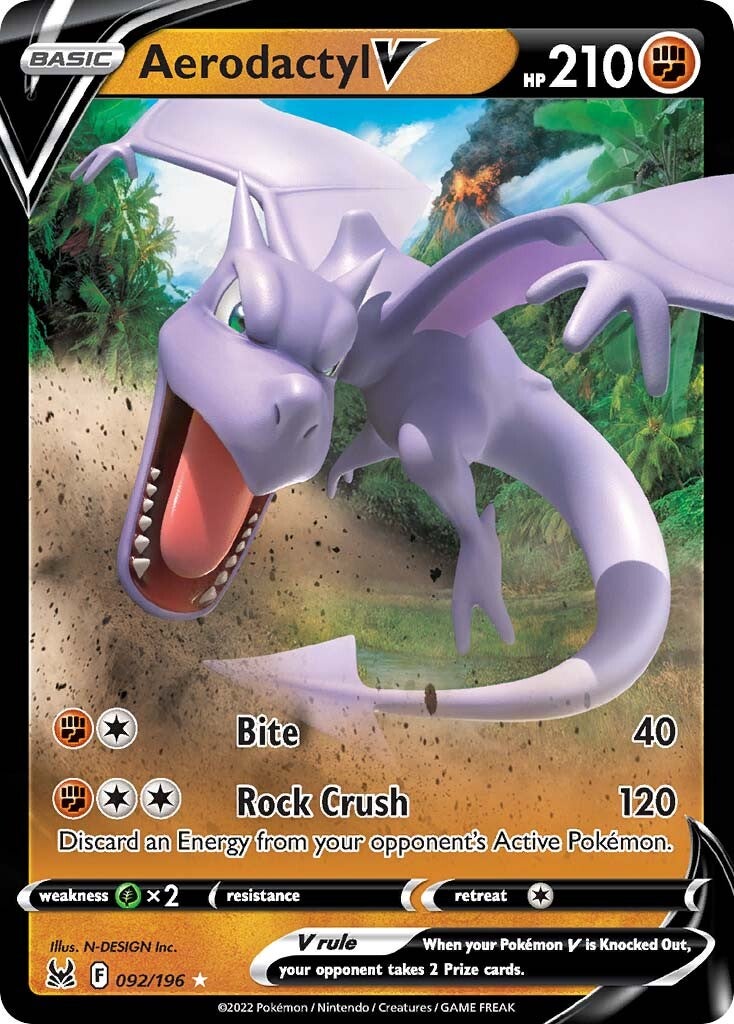 Aerodactyl V (092/196) [Sword & Shield: Lost Origin] | Exor Games Truro