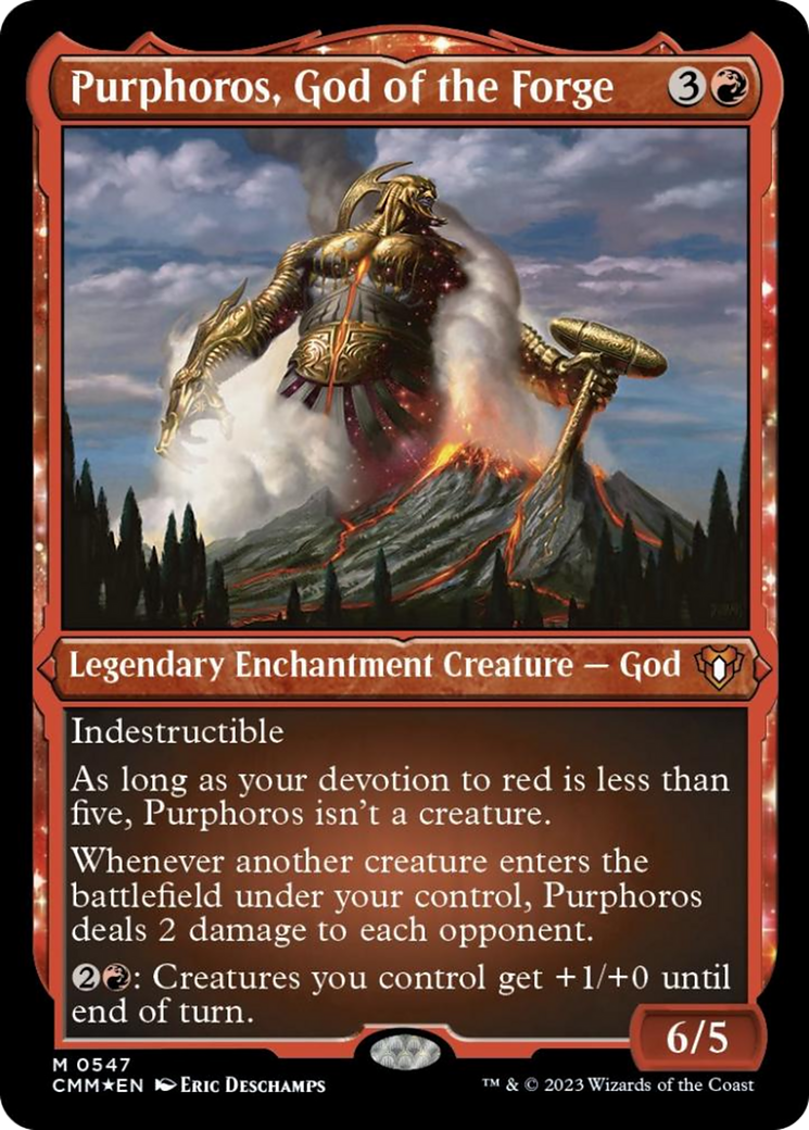 Purphoros, God of the Forge (Foil Etched) [Commander Masters] | Exor Games Truro