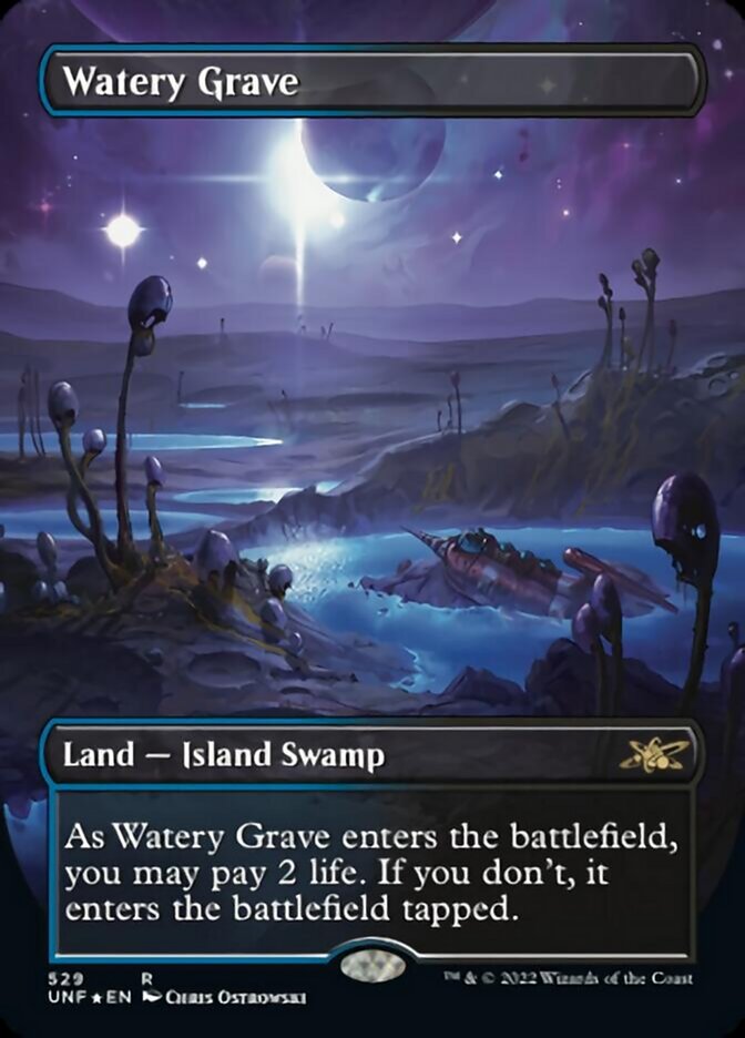 Watery Grave (Borderless) (Galaxy Foil) [Unfinity] | Exor Games Truro