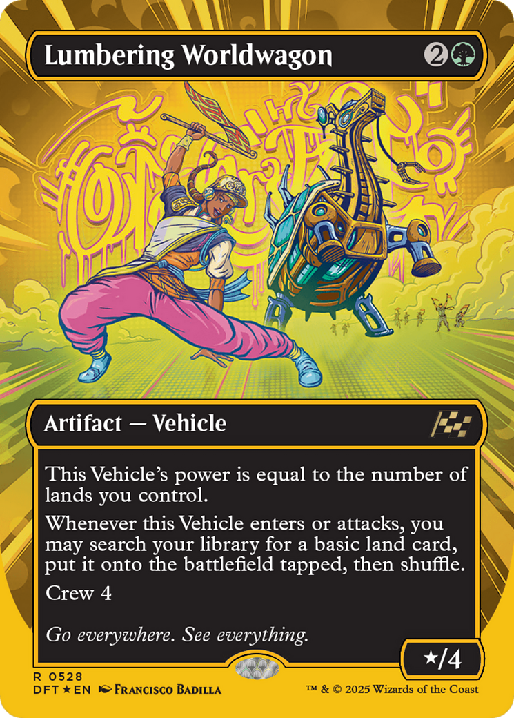Lumbering Worldwagon (Borderless) (First-Place Foil) [Aetherdrift] | Exor Games Truro