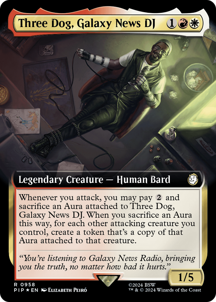 Three Dog, Galaxy News DJ (Extended Art) (Surge Foil) [Fallout] | Exor Games Truro