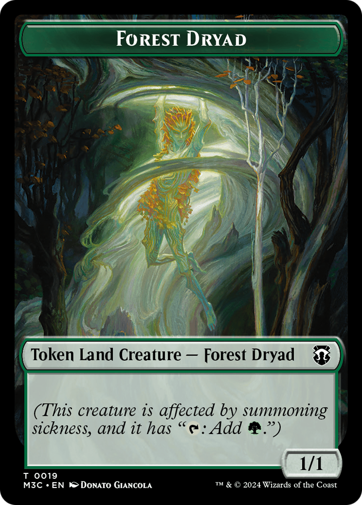 Boar (Ripple Foil) // Forest Dryad Double-Sided Token [Modern Horizons 3 Commander Tokens] | Exor Games Truro