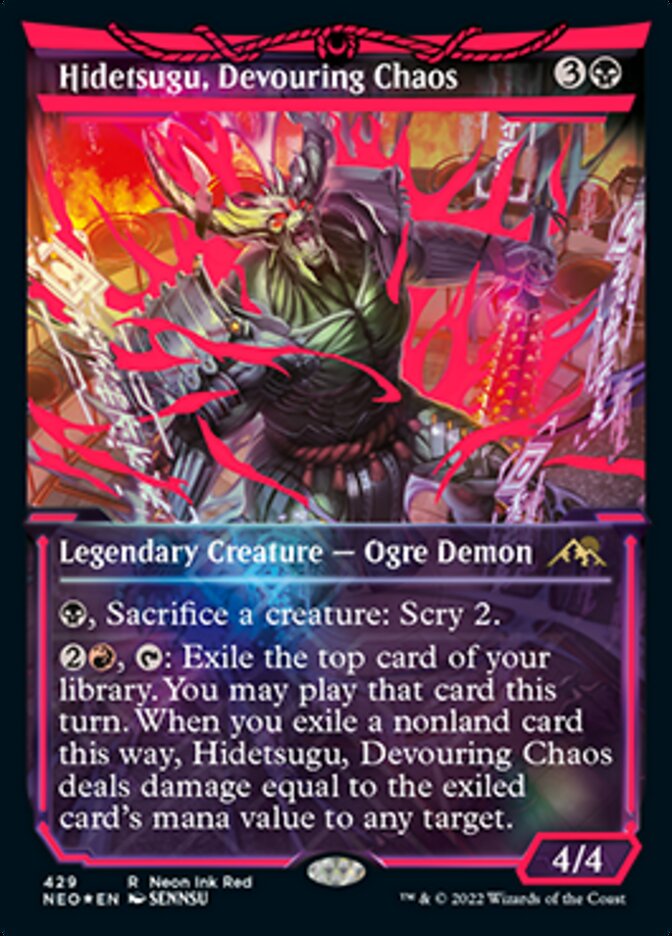 Hidetsugu, Devouring Chaos (Neon Ink Red) [Kamigawa: Neon Dynasty] | Exor Games Truro