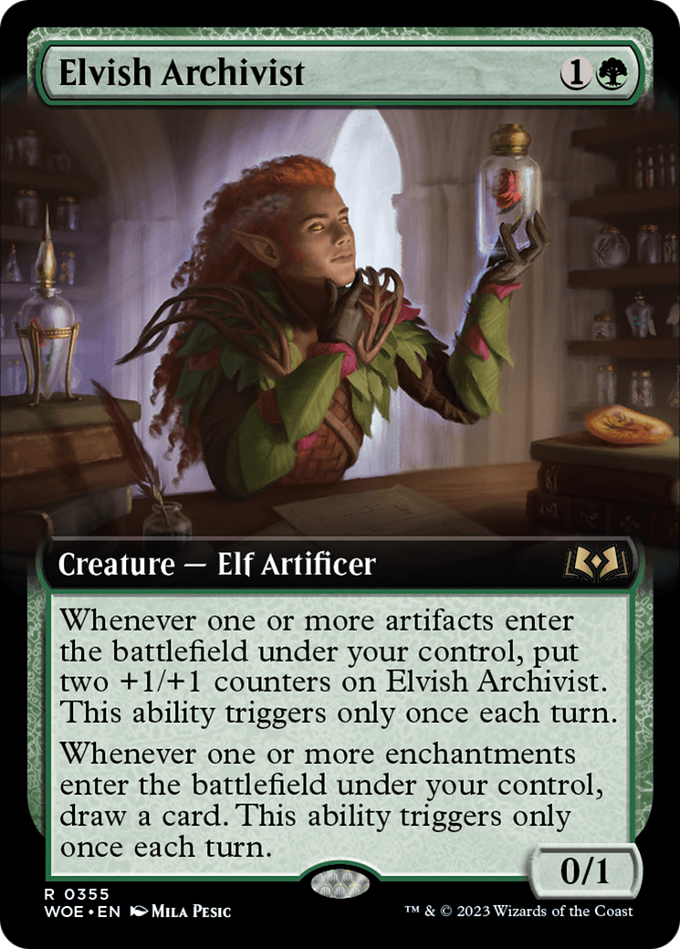 Elvish Archivist (Extended Art) [Wilds of Eldraine] | Exor Games Truro