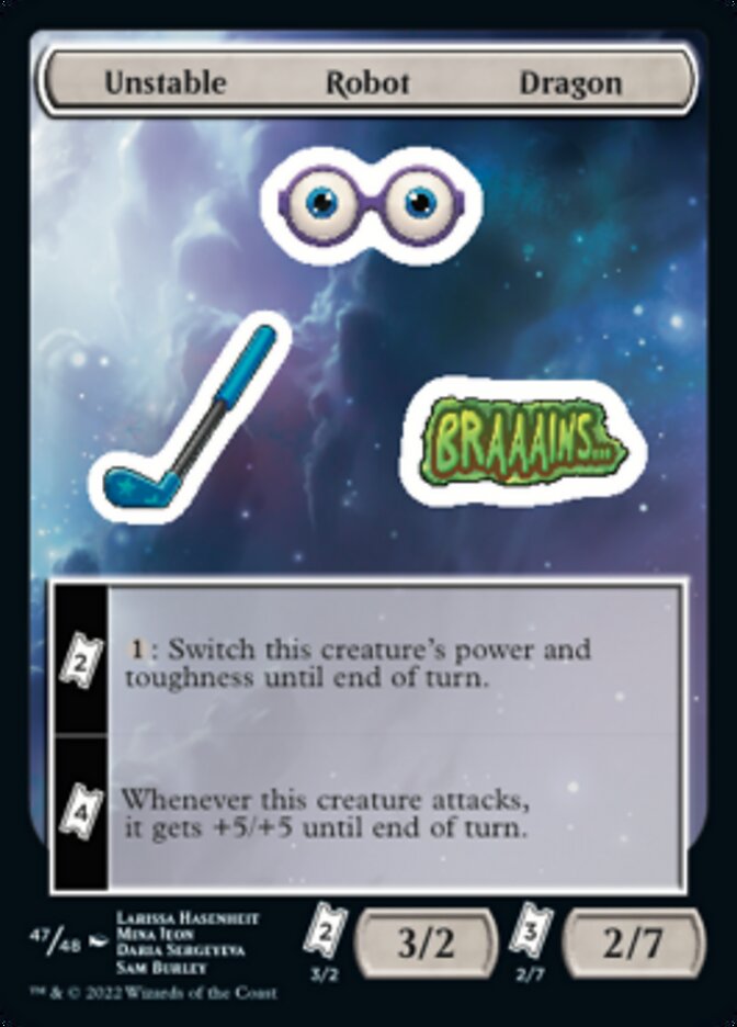 Unstable Robot Dragon [Unfinity Stickers] | Exor Games Truro