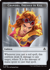 Human (0014) // Emblem - Chandra, Dressed to Kill Double-Sided Token [Innistrad Remastered Tokens] | Exor Games Truro