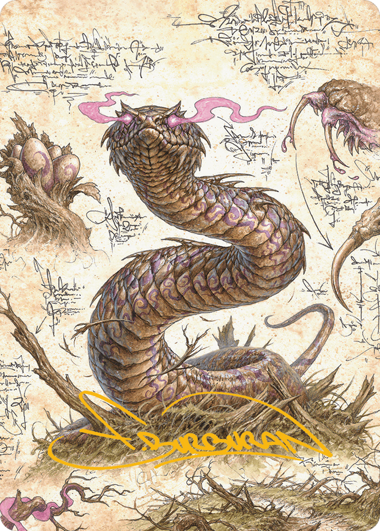 Rottenmouth Viper Art Card (Gold-Stamped Signature) [Bloomburrow Art Series] | Exor Games Truro