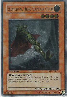 Elemental Hero Captain Gold [FOTB-EN014] Ultimate Rare | Exor Games Truro