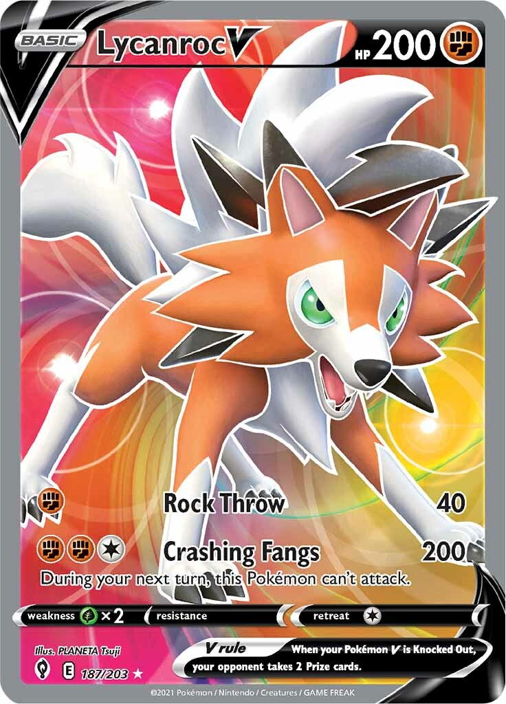 Lycanroc V (187/203) [Sword & Shield: Evolving Skies] | Exor Games Truro