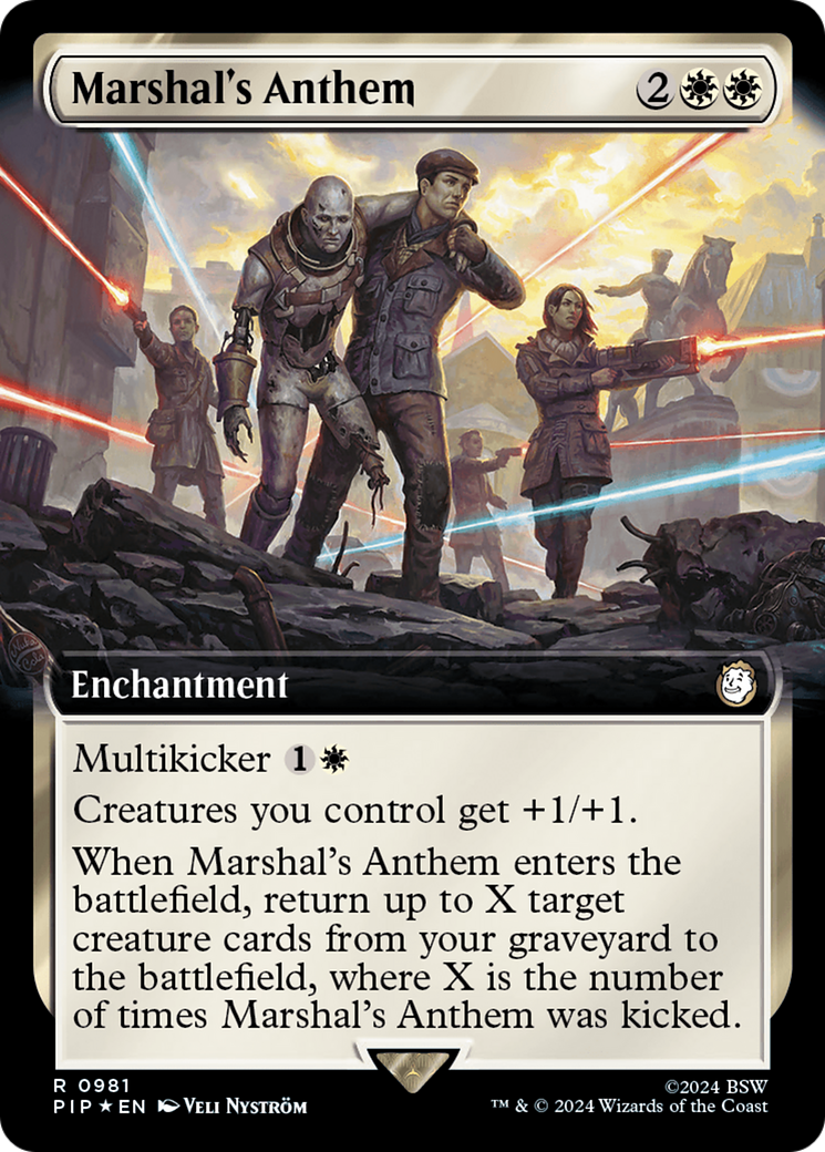 Marshal's Anthem (Extended Art) (Surge Foil) [Fallout] | Exor Games Truro