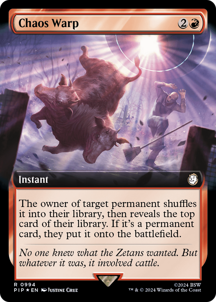 Chaos Warp (Extended Art) (Surge Foil) [Fallout] | Exor Games Truro