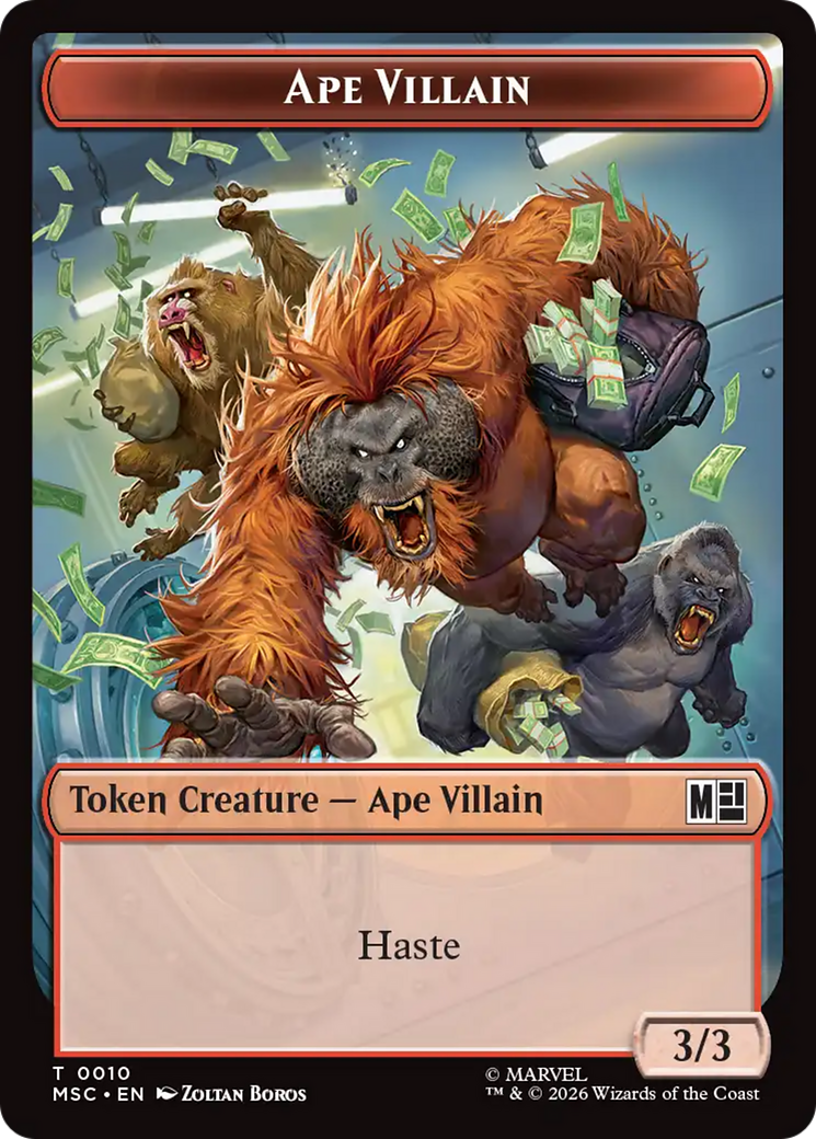 Copy (001) // Ape Villain (010) Double-Sided Token [Marvel Super Heroes Commander Tokens] | Exor Games Truro
