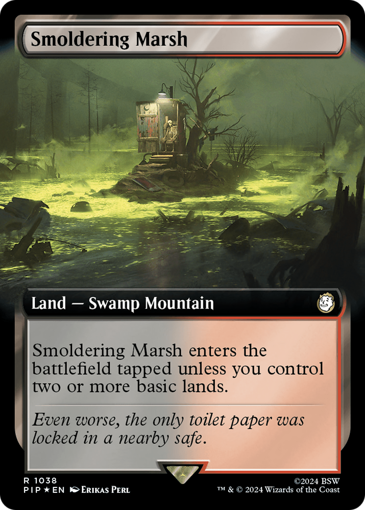 Smoldering Marsh (Extended Art) (Surge Foil) [Fallout] | Exor Games Truro