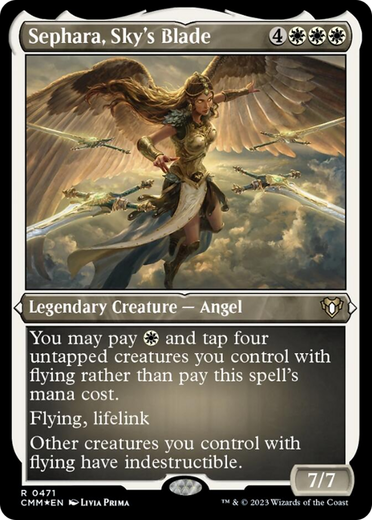 Sephara, Sky's Blade (Foil Etched) [Commander Masters] | Exor Games Truro