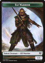 Elemental // Elf Warrior Double-Sided Token [Kaldheim Commander Tokens] | Exor Games Truro