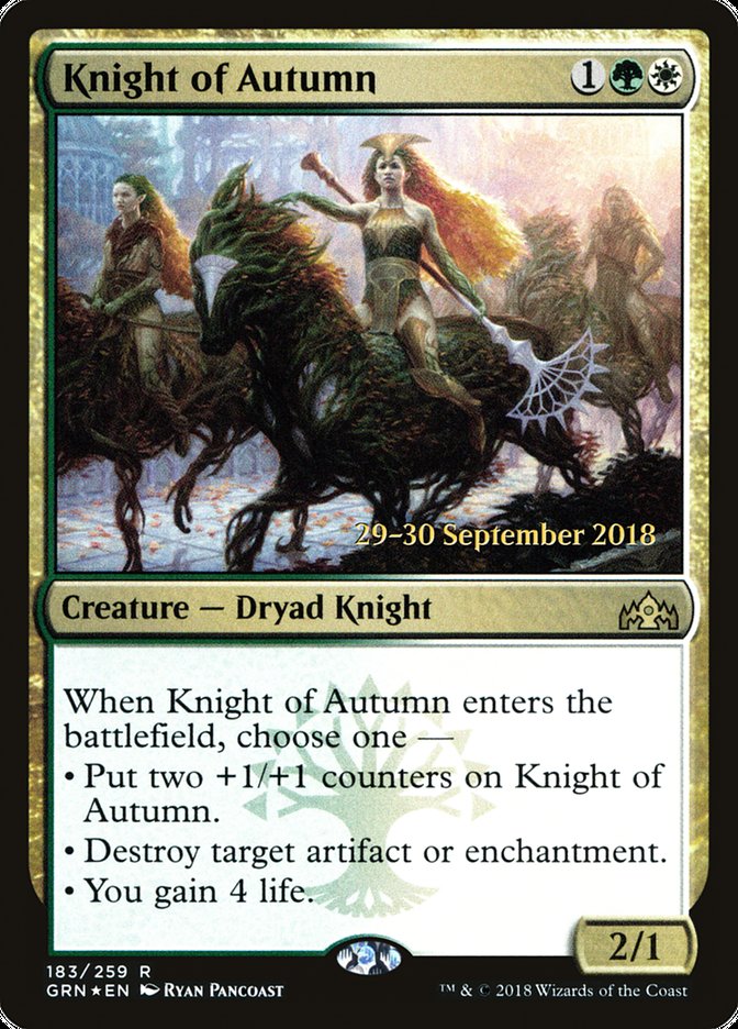 Knight of Autumn [Guilds of Ravnica Prerelease Promos] | Exor Games Truro