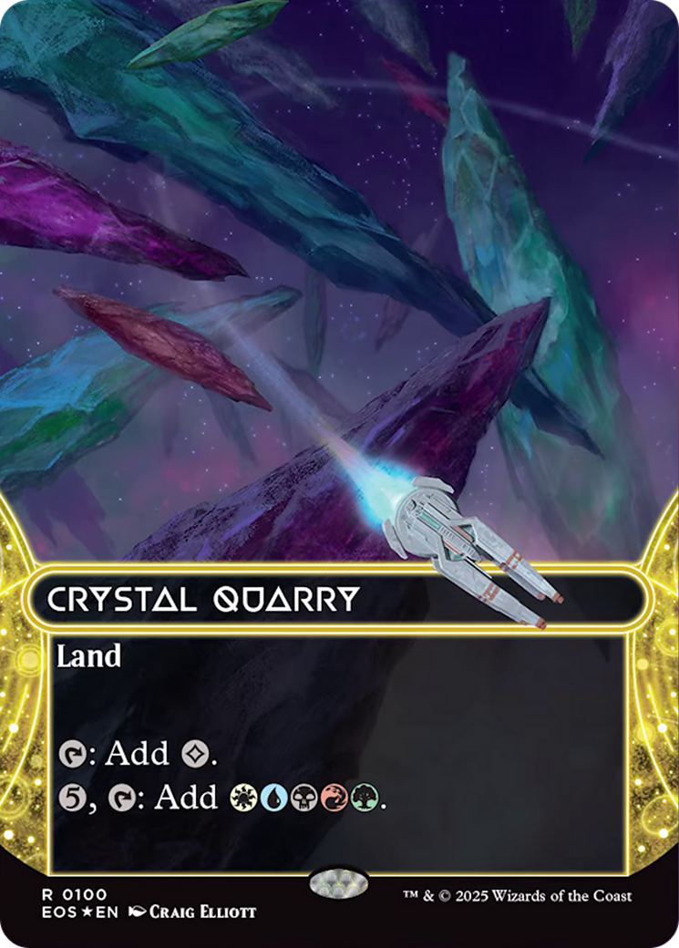 Crystal Quarry (0100) (Borderless) (Galaxy Foil) [Edge of Eternities: Stellar Sights] | Exor Games Truro