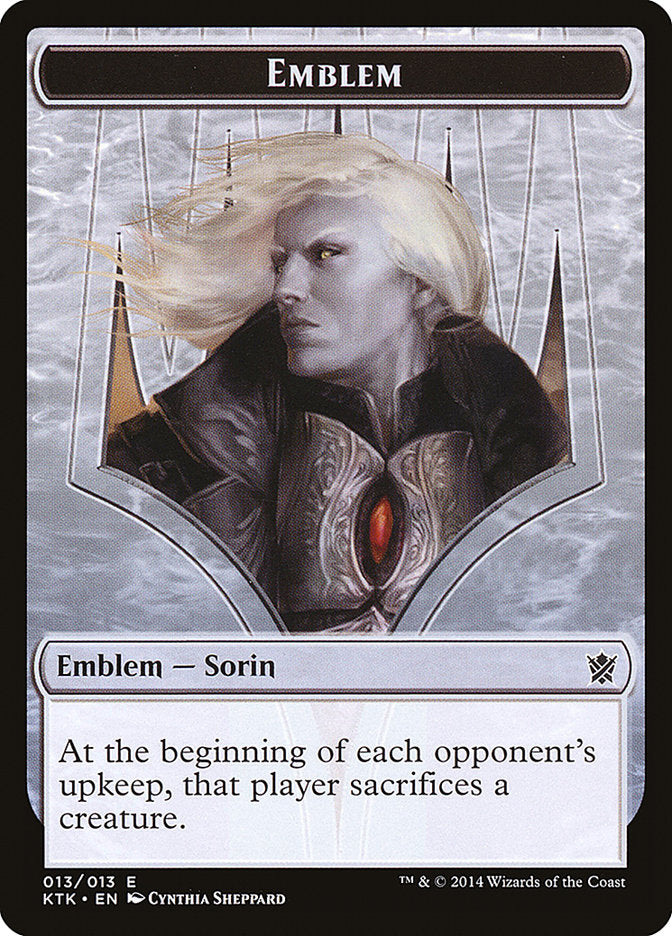 Sorin, Solemn Visitor Emblem [Khans of Tarkir Tokens] | Exor Games Truro