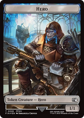 Bird // Hero (0028) Double-Sided Token (Surge Foil) [FINAL FANTASY Commander Tokens] | Exor Games Truro