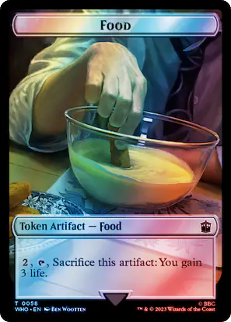 Alien Angel // Food (0058) Double-Sided Token (Surge Foil) [Doctor Who Tokens] | Exor Games Truro